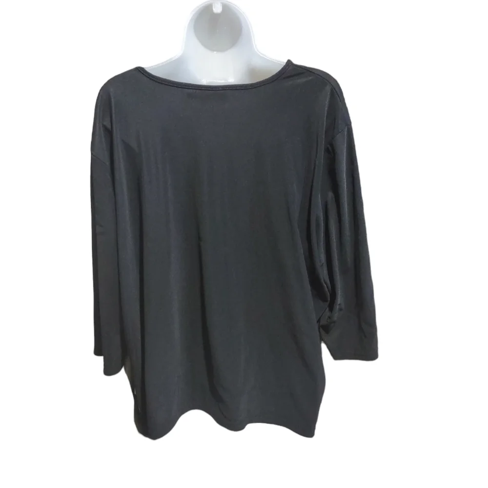 Briggs New York Black Knit 3/4 Sleeve Top Plus Size 3X - Picture 2 of 3